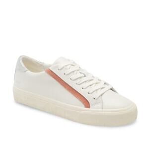 Madewell Delia Sidewalk Low Top Sneaker White Leather 8.5‎ Basic Staple Casual